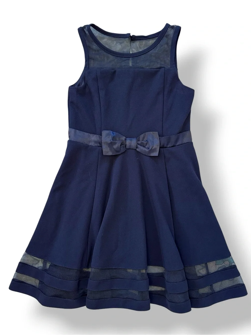 Calvin Klein | Illusion Mesh Bow Front Dress (7)